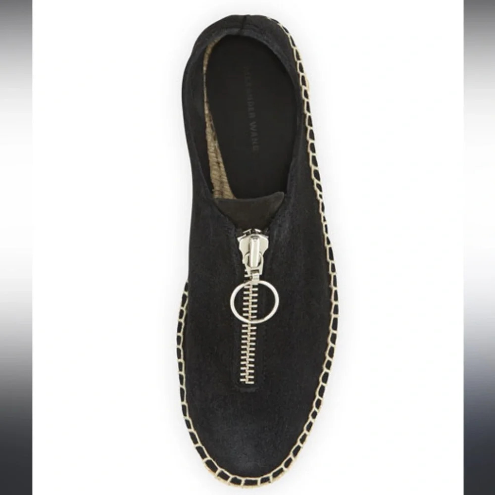Alexander Wang Devon Suede Zip Espadrille, size 38